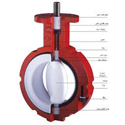 شیر پروانه ای دور تفلون لاینر(fluid valve (PTFE